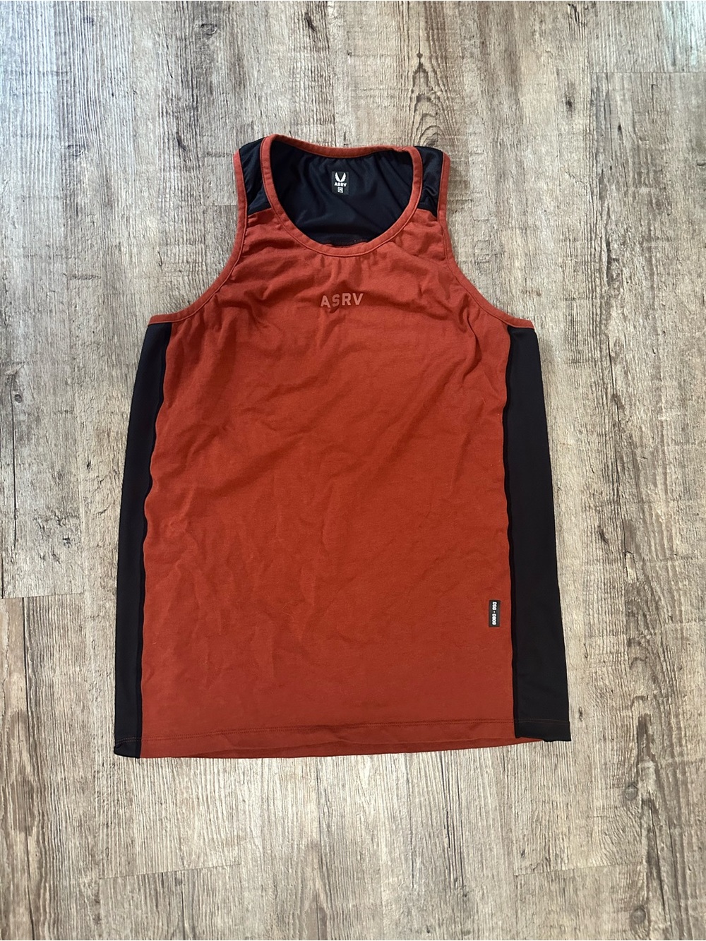 ASRV Men's Rust Tank Top with Black Side Panels